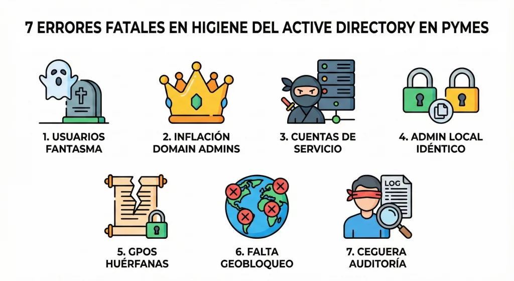 7 errores fatales en Active Directory