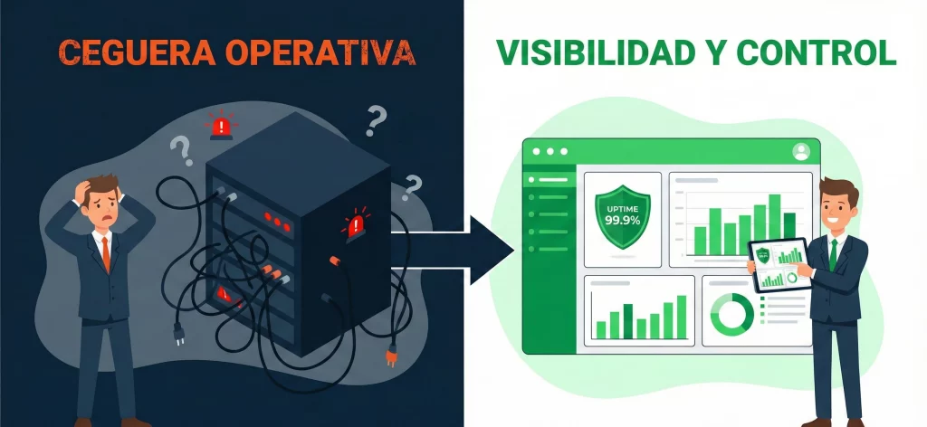 Ceguera operativa vs visibilidad y control
