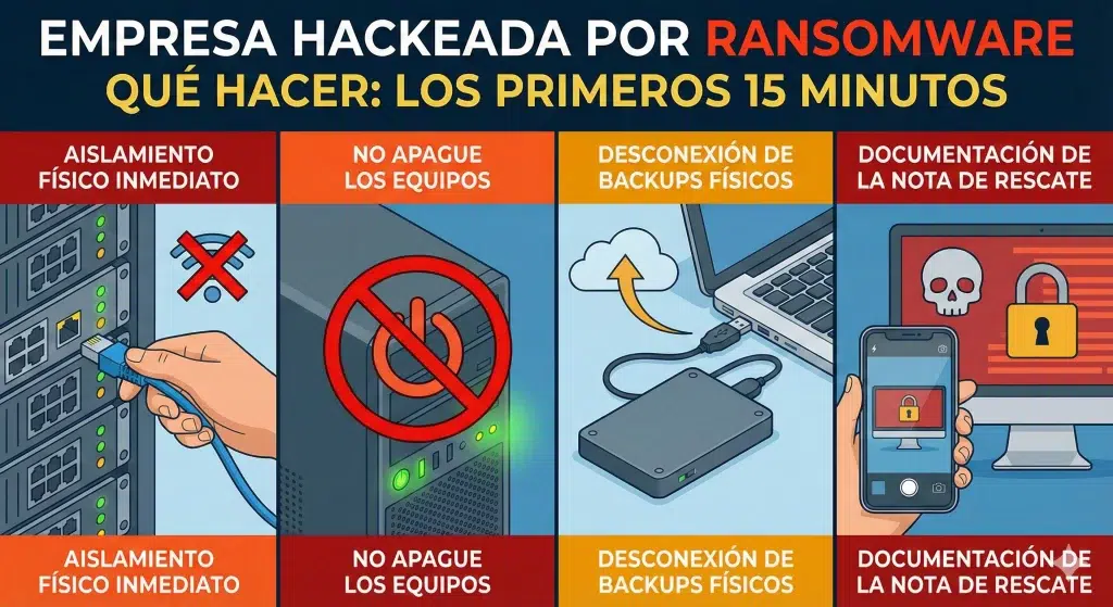 Infografía los primeros 15 minutos ransomware