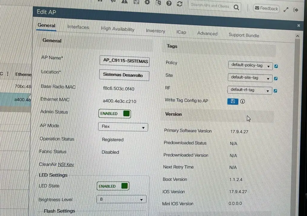 Configuración WLC Cisco